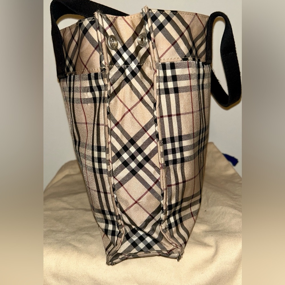 Auth BURBERRY BLUE LABEL Nova Check Tote Hand Bag Purse Nylon. - Picture 4 of 12